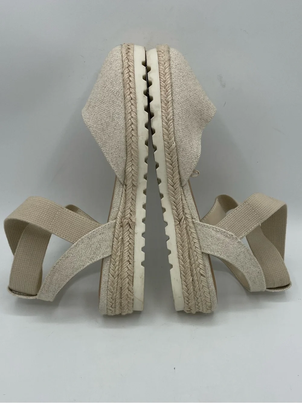 Seychelles Bindy Cream Ankle-Wrap Crisscross Strap Espadrille Sandal.